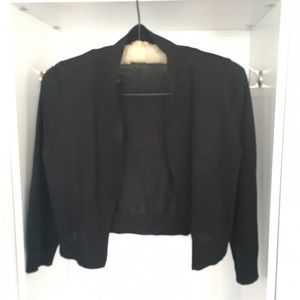 Calvin Klein Open-front Black Crop Cardigan, Size Small